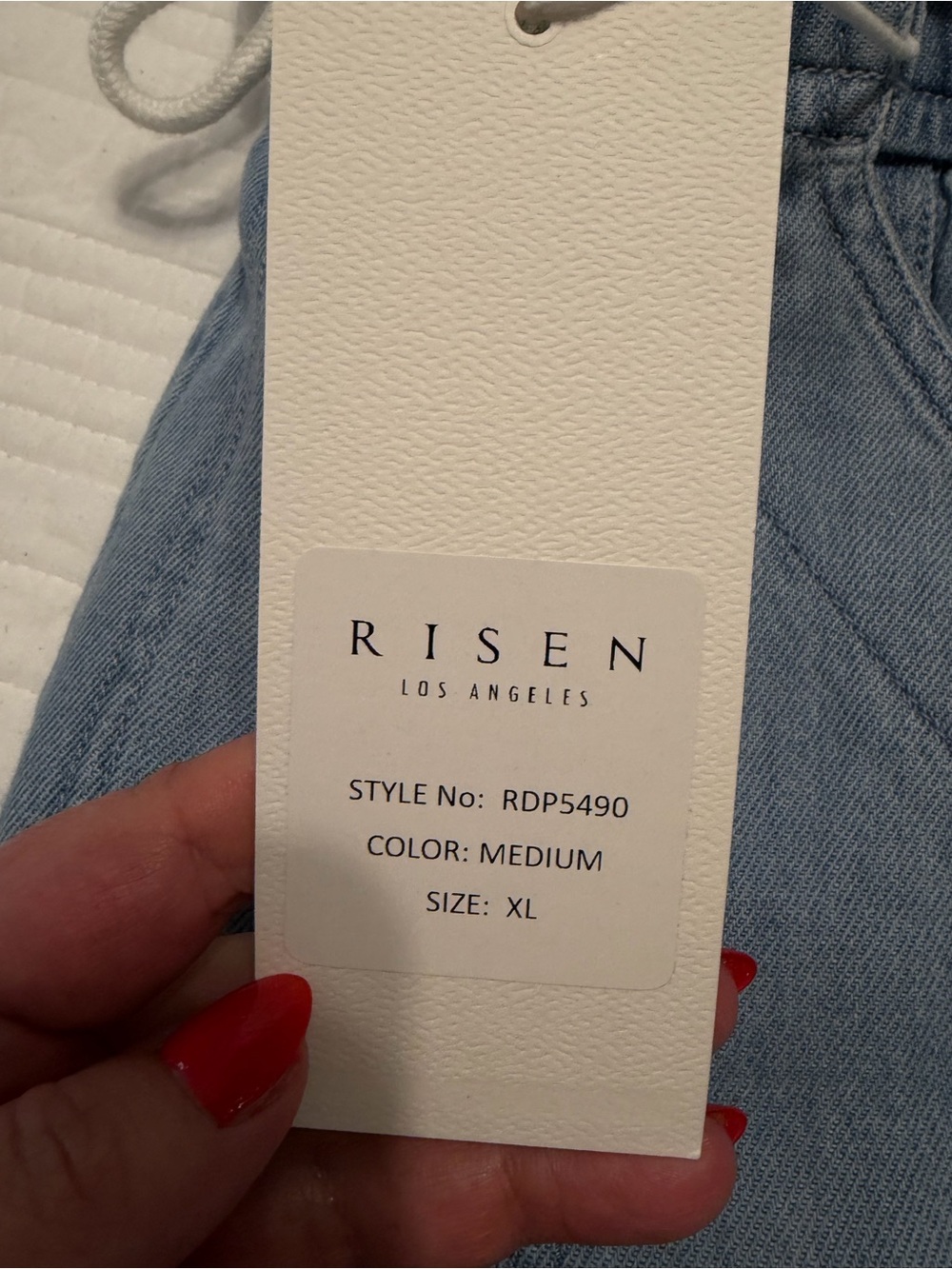 Risen Light Blue Pull-On Wide Leg Jeans - Picture 2 of 5